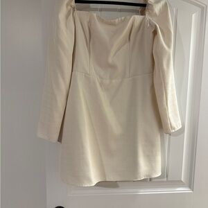 H&M Cream Long Sleeve Dress